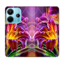 Housse Cuir Portefeuille Pour Xiaomi Redmi Note 14 4G Fleur Lys Color