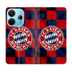 Housse Cuir Portefeuille Pour Xiaomi Redmi Note 14 4G Foot Bayern Munich Carreaux