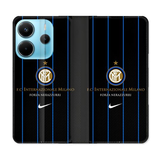 Housse Cuir Portefeuille Pour Xiaomi Redmi Note 14 4G Foot Inter Milan