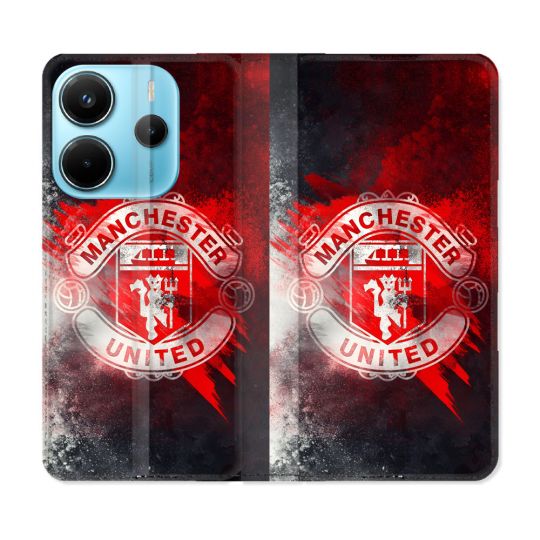 Housse Cuir Portefeuille Pour Xiaomi Redmi Note 14 4G Foot Manchester United