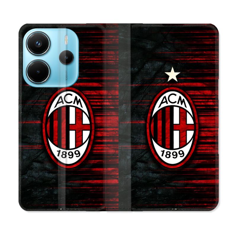 Housse Cuir Portefeuille Pour Xiaomi Redmi Note 14 4G Foot Milan AC