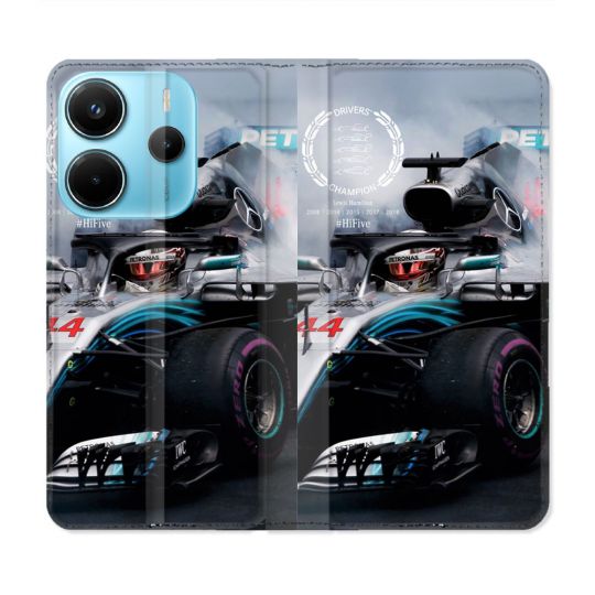 Housse Cuir Portefeuille Pour Xiaomi Redmi Note 14 4G Formule 1 F1 Mercedes Petronas