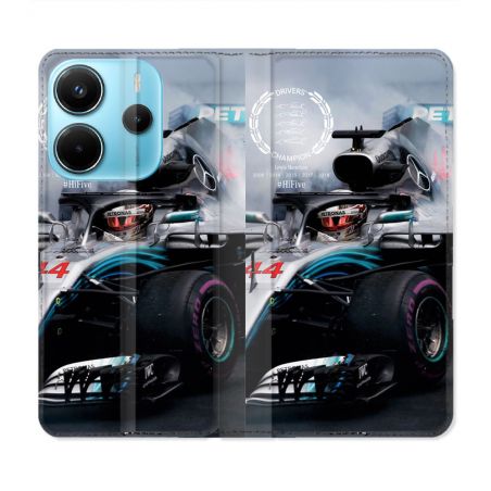 Housse Cuir Portefeuille Pour Xiaomi Redmi Note 14 4G Formule 1 F1 Mercedes Petronas