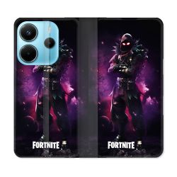 Housse Cuir Portefeuille Pour Xiaomi Redmi Note 14 4G Fortnite Raven