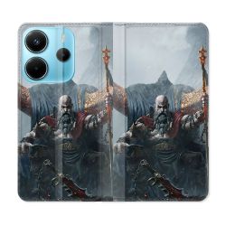 Housse Cuir Portefeuille Pour Xiaomi Redmi Note 14 4G Gof Of War