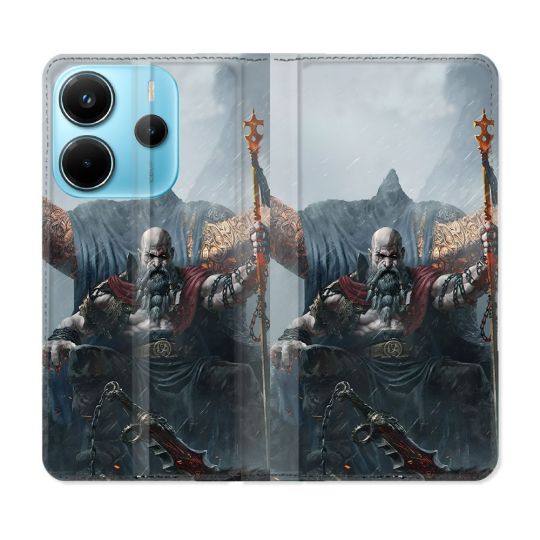 Housse Cuir Portefeuille Pour Xiaomi Redmi Note 14 4G Gof Of War