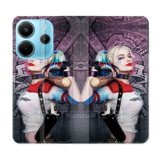 Housse Cuir Portefeuille Pour Xiaomi Redmi Note 14 4G Harley Quinn Batte