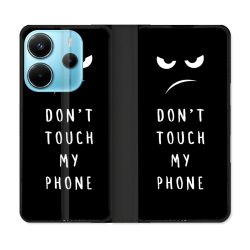 Housse Cuir Portefeuille Pour Xiaomi Redmi Note 14 4G Humour Don't Touch