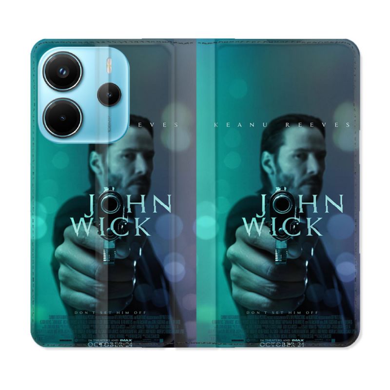 Housse Cuir Portefeuille Pour Xiaomi Redmi Note 14 4G John Wick