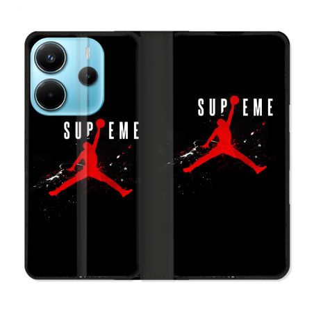 Housse Cuir Portefeuille Pour Xiaomi Redmi Note 14 4G Jordan Supreme Noir