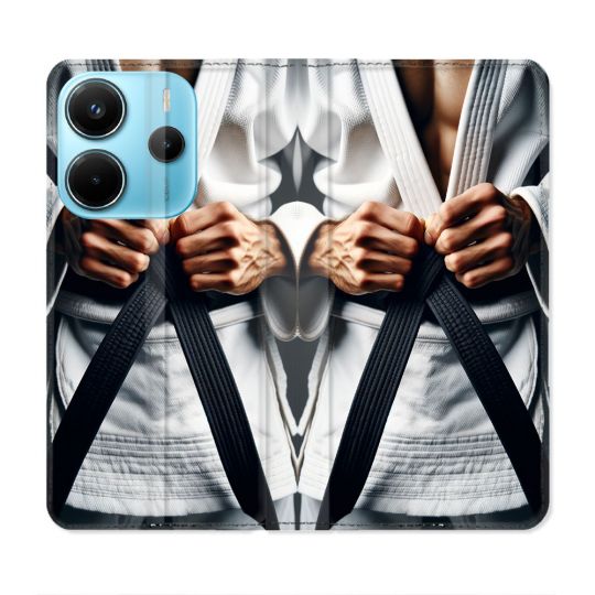 Housse Cuir Portefeuille Pour Xiaomi Redmi Note 14 4G Kimono Ceinture