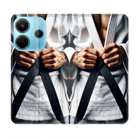 Housse Cuir Portefeuille Pour Xiaomi Redmi Note 14 4G Kimono Ceinture