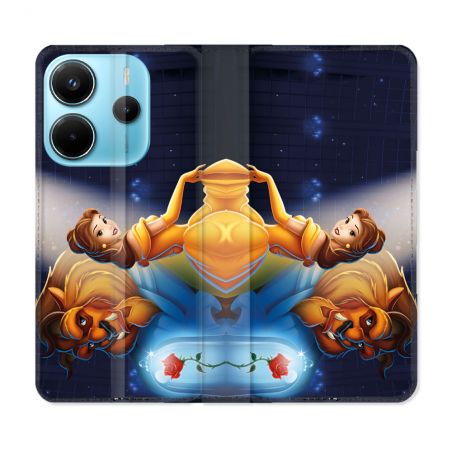 Housse Cuir Portefeuille Pour Xiaomi Redmi Note 14 4G La Belle et La Bête