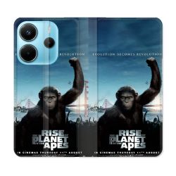 Housse Cuir Portefeuille Pour Xiaomi Redmi Note 14 4G La Planete Des Singes