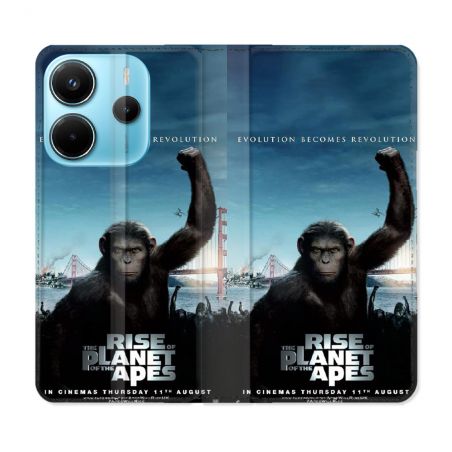 Housse Cuir Portefeuille Pour Xiaomi Redmi Note 14 4G La Planete Des Singes