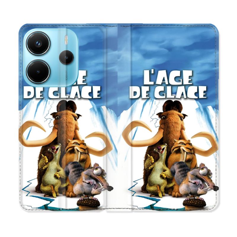 Housse Cuir Portefeuille Pour Xiaomi Redmi Note 14 4G L'âge de Glace Affiche