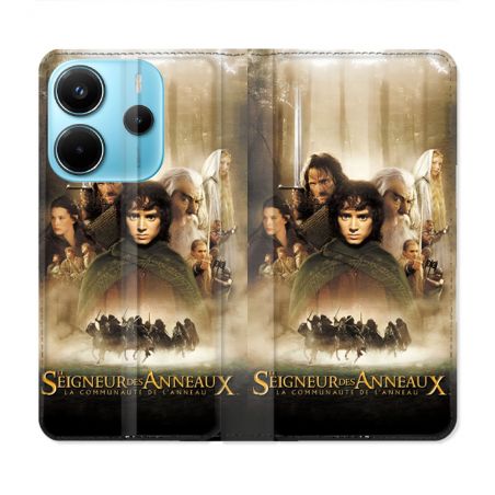 Housse Cuir Portefeuille Pour Xiaomi Redmi Note 14 4G Le seigneur Des Anneaux Affiche
