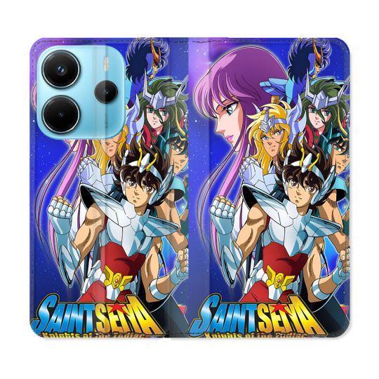 Housse Cuir Portefeuille Pour Xiaomi Redmi Note 14 4G Les Chevaliers Du Zodiaque