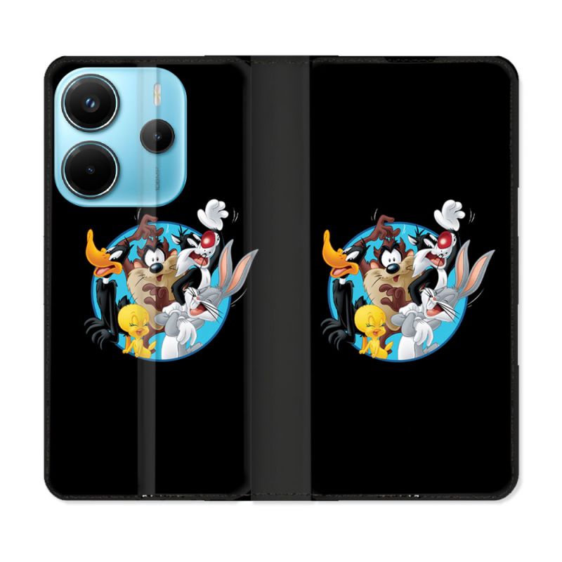Housse Cuir Portefeuille Pour Xiaomi Redmi Note 14 4G Looney Tunes