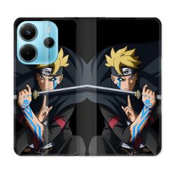 Housse Cuir Portefeuille Pour Xiaomi Redmi Note 14 4G Manga Boruto Tatouage