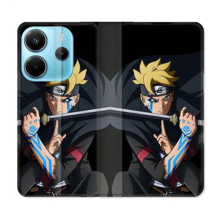 Housse Cuir Portefeuille Pour Xiaomi Redmi Note 14 4G Manga Boruto Tatouage