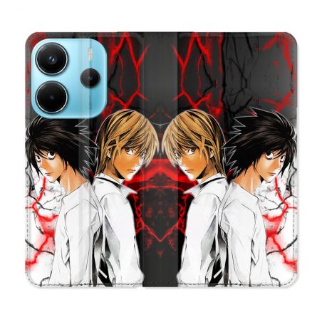 Housse Cuir Portefeuille Pour Xiaomi Redmi Note 14 4G Manga Death Note Duo