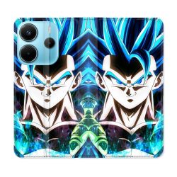 Housse Cuir Portefeuille Pour Xiaomi Redmi Note 14 4G Manga Dragon Ball Gogeta Visage
