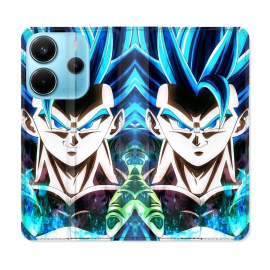 Housse Cuir Portefeuille Pour Xiaomi Redmi Note 14 4G Manga Dragon Ball Gogeta Visage