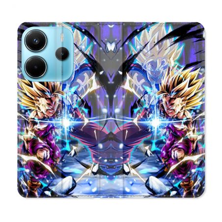 Housse Cuir Portefeuille Pour Xiaomi Redmi Note 14 4G Manga Dragon Ball Sangohan Duo