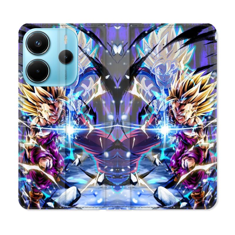 Housse Cuir Portefeuille Pour Xiaomi Redmi Note 14 4G Manga Dragon Ball Sangohan Duo