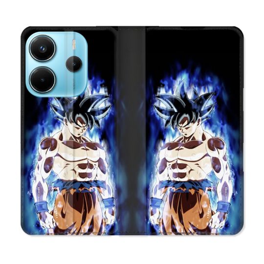 Housse Cuir Portefeuille Pour Xiaomi Redmi Note 14 4G Manga Dragon Ball Sangoku Noir