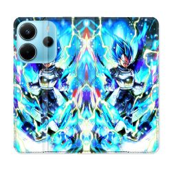 Housse Cuir Portefeuille Pour Xiaomi Redmi Note 14 4G Manga Dragon Ball Vegeta Bleu