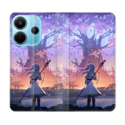 Housse Cuir Portefeuille Pour Xiaomi Redmi Note 14 4G Manga Frieren