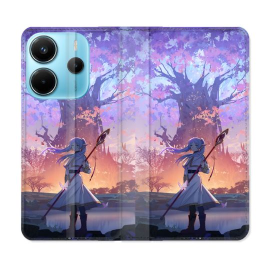 Housse Cuir Portefeuille Pour Xiaomi Redmi Note 14 4G Manga Frieren