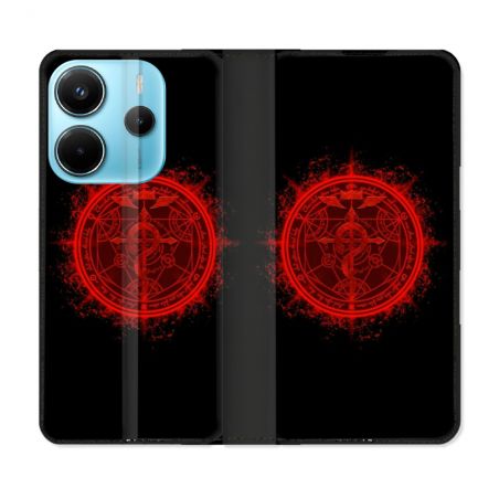 Housse Cuir Portefeuille Pour Xiaomi Redmi Note 14 4G Manga Fullmetal Alchemist Logo