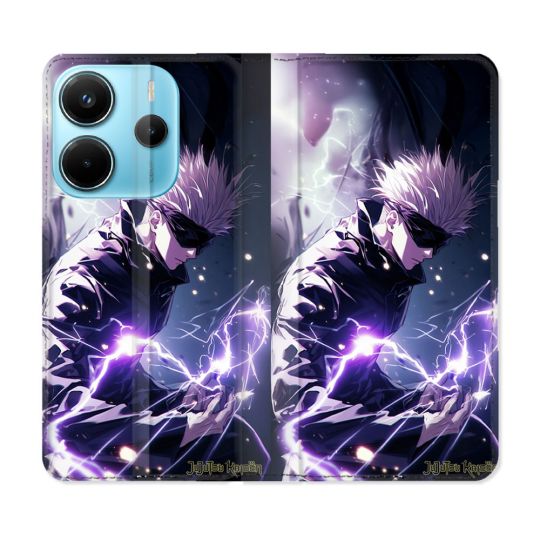 Housse Cuir Portefeuille Pour Xiaomi Redmi Note 14 4G Manga Jujutsu Kaisen Gojo Saturo