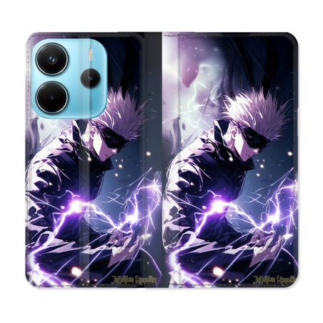 Housse Cuir Portefeuille Pour Xiaomi Redmi Note 14 4G Manga Jujutsu Kaisen Gojo Saturo