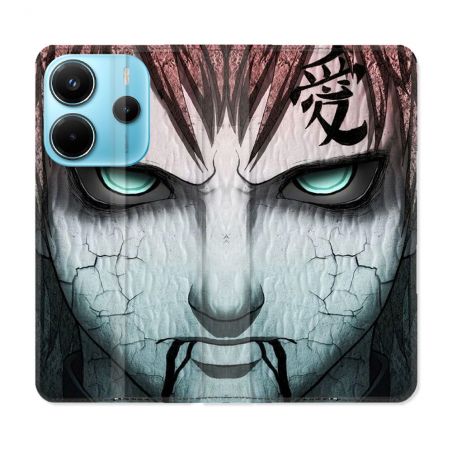 Housse Cuir Portefeuille Pour Xiaomi Redmi Note 14 4G Manga Naruto Gaara