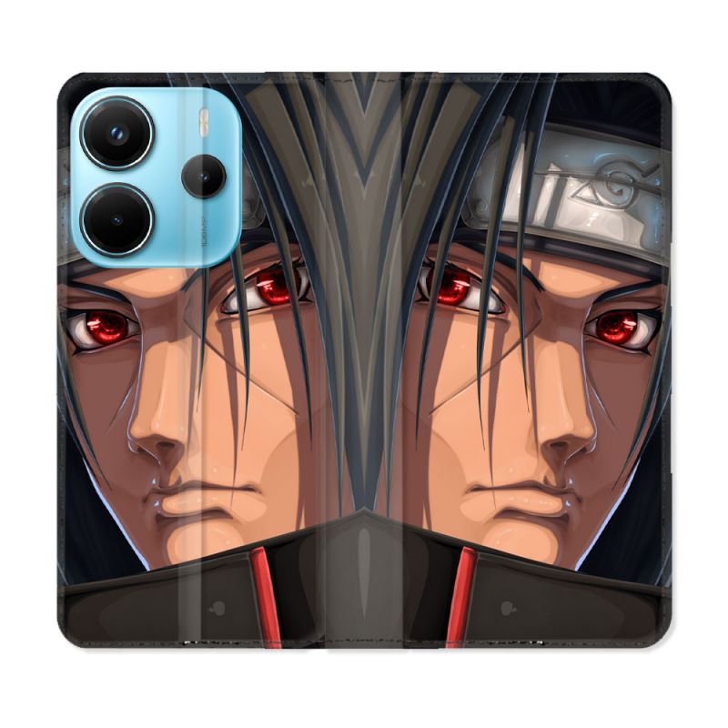 Housse Cuir Portefeuille Pour Xiaomi Redmi Note 14 4G Manga Naruto Itachi Visage