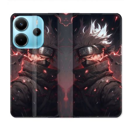 Housse Cuir Portefeuille Pour Xiaomi Redmi Note 14 4G Manga Naruto Kakashi Dark