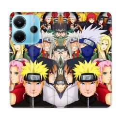 Housse Cuir Portefeuille Pour Xiaomi Redmi Note 14 4G Manga Naruto Team