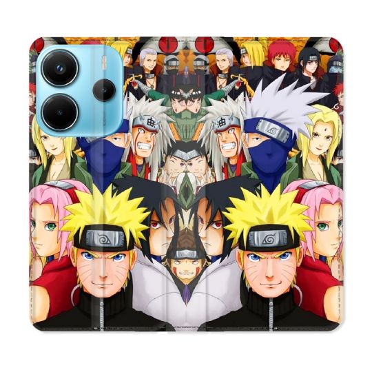 Housse Cuir Portefeuille Pour Xiaomi Redmi Note 14 4G Manga Naruto Team