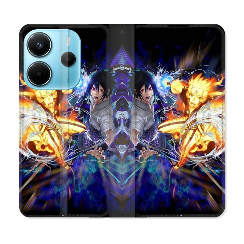 Housse Cuir Portefeuille Pour Xiaomi Redmi Note 14 4G Manga Naruto VS