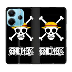 Housse Cuir Portefeuille Pour Xiaomi Redmi Note 14 4G Manga One Piece Tete de Mort