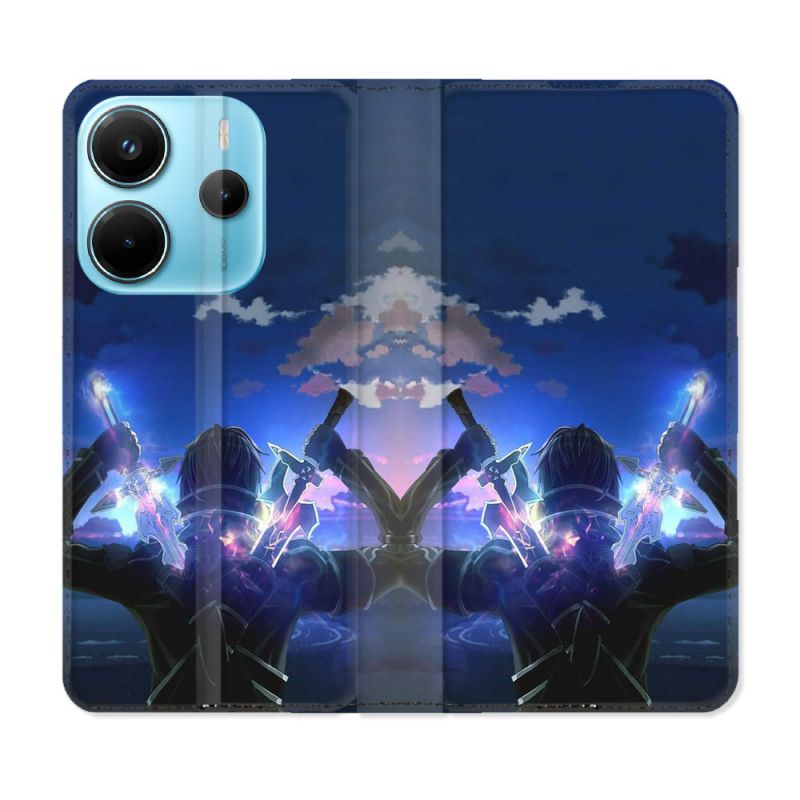 Housse Cuir Portefeuille Pour Xiaomi Redmi Note 14 4G Manga SAO sword Art Online Epee