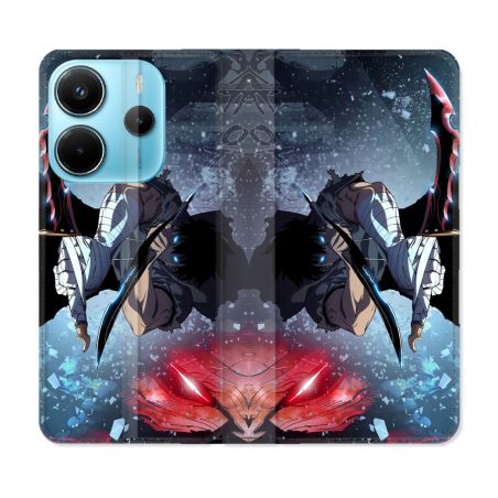 Housse Cuir Portefeuille Pour Xiaomi Redmi Note 14 4G Manga Solo Leveling Sung Epee