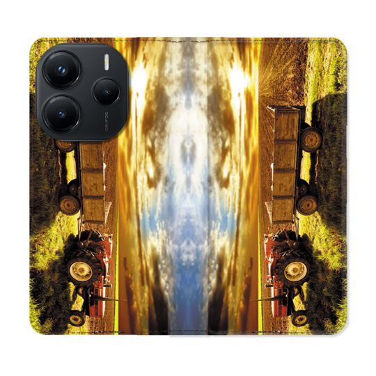 Housse Cuir Portefeuille Pour Xiaomi Redmi Note 14 5G Agriculture Tracteur Color