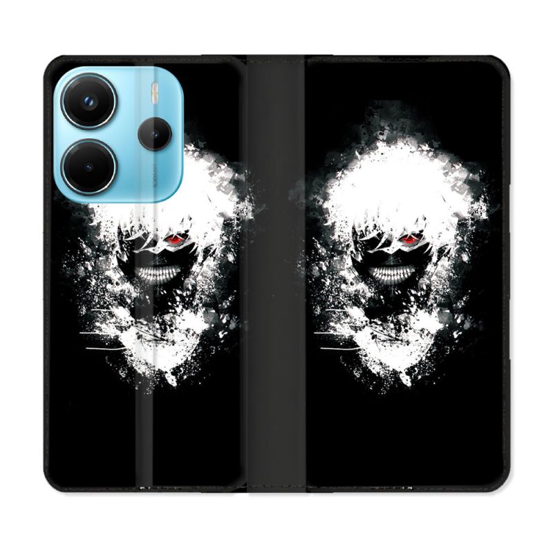 Housse Cuir Portefeuille Pour Xiaomi Redmi Note 14 4G Manga Tokyo Ghoul Kaneki Tag
