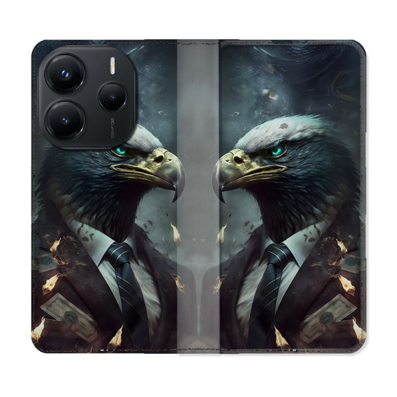 Housse Cuir Portefeuille Pour Xiaomi Redmi Note 14 5G Animal Aigle Business