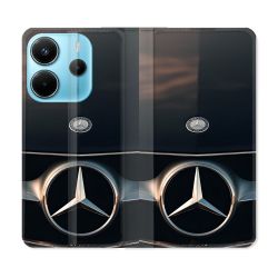 Housse Cuir Portefeuille Pour Xiaomi Redmi Note 14 4G Mercedes Calendre